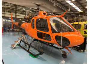 Operación Monte Trigo - Aeronave H125 que realizará los trabajos decarga.
