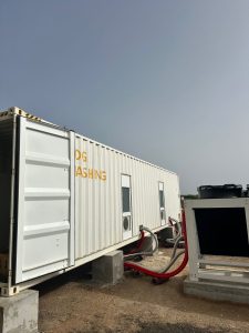 Contenedor marítimo de 40 pies donde se articula la instalación para el proyecto de Plug:Chain e Impulso Solar