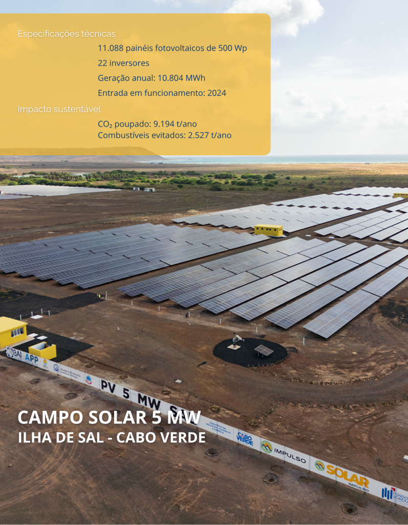 Especificações técnicas do Campo Solar 5MW Santa Maria - Ilha de Sal